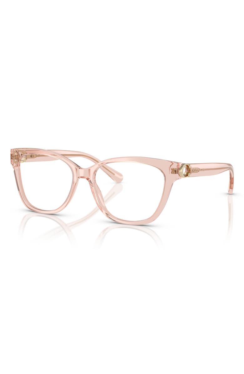 COACH 54mm Oval Optical Glasses, Alternate, color, Dusty Rose / Demo Lens