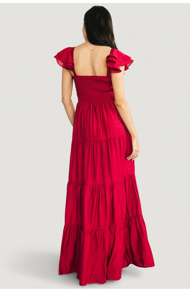 Baltic Børn Vivianne Maxi Dress, Alternate, color, Deep Red