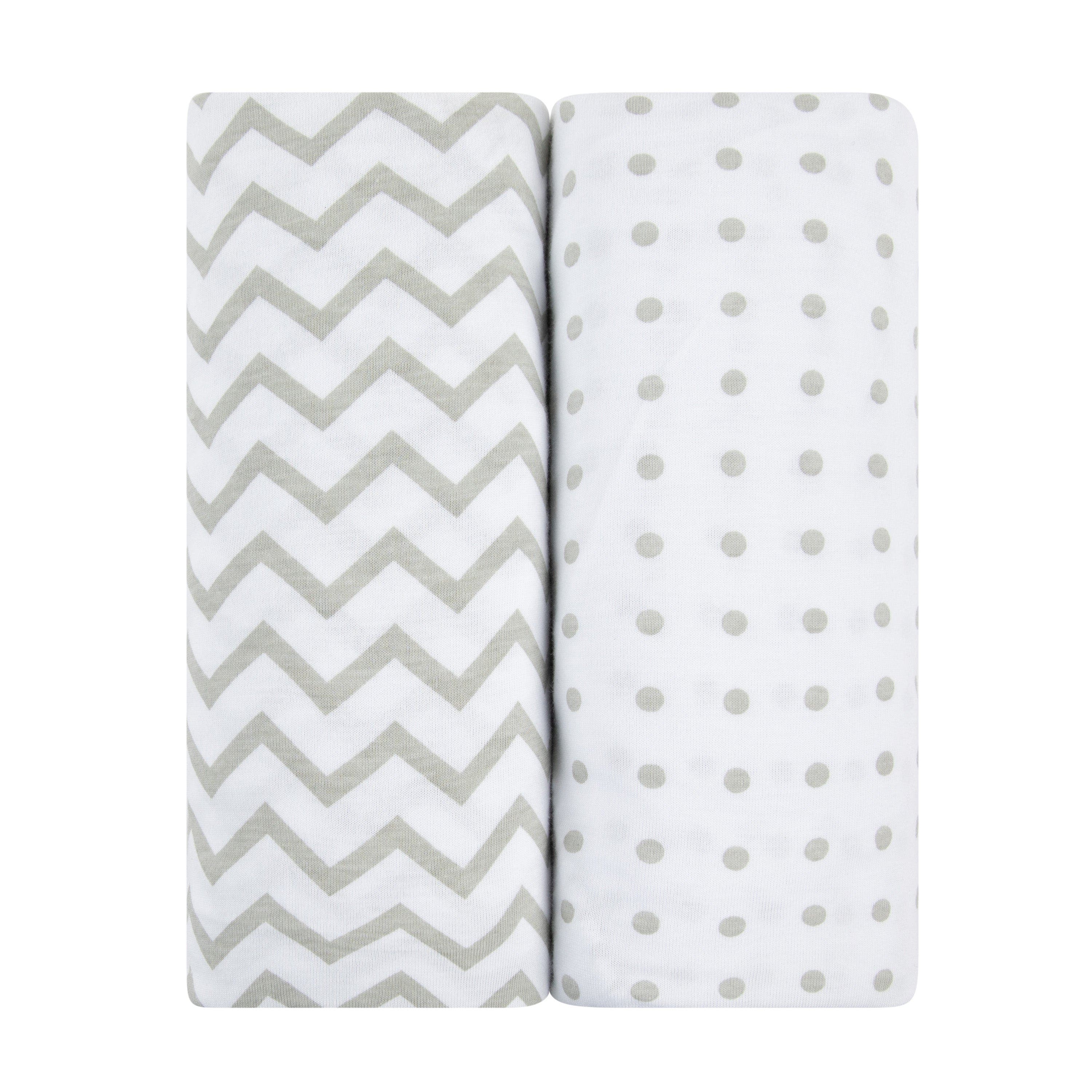 Grey Chevron & Polka Dot