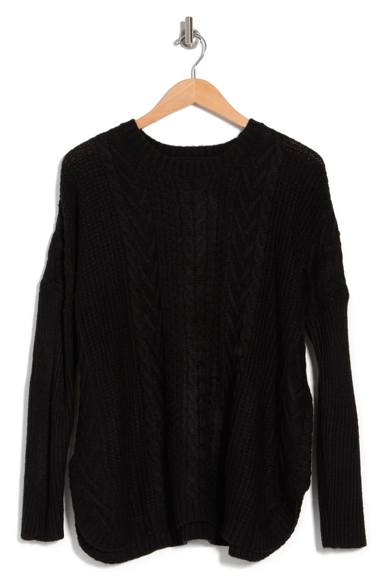 Boyfriend Sweater, Alternate, color, BLACK