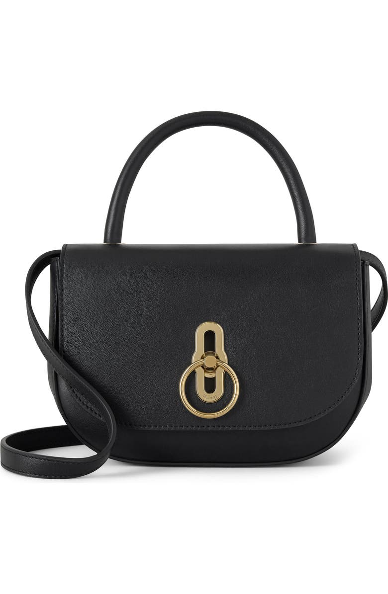 Mulberry Small Amberley Leather Top Handle Bag, Main, color, Black