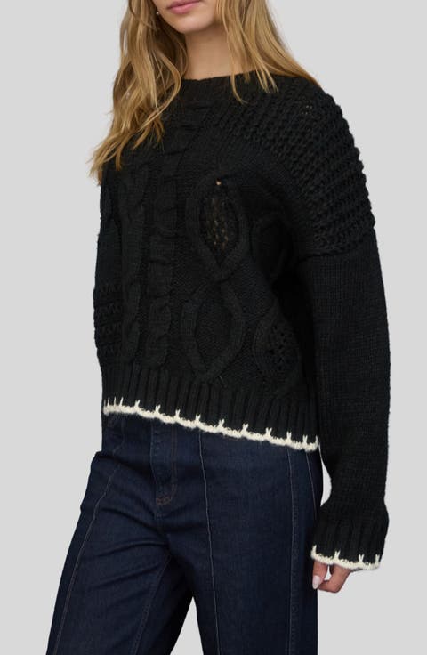 Mixed Cable Knit Sweater