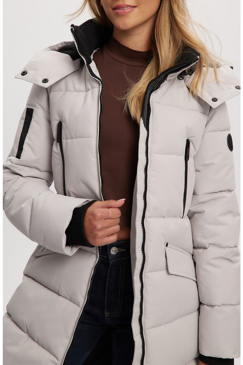 Addie Water Resistant Quilted Hooded Parka, Alternate, color, SNOW