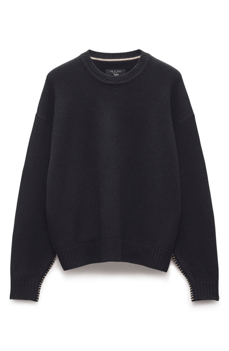rag & bone Clarkson Whipstitch Wool Sweater, Alternate, color,