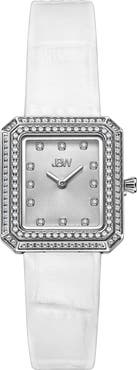 JBW Arc Diamond Leather Strap Watch, 23mm