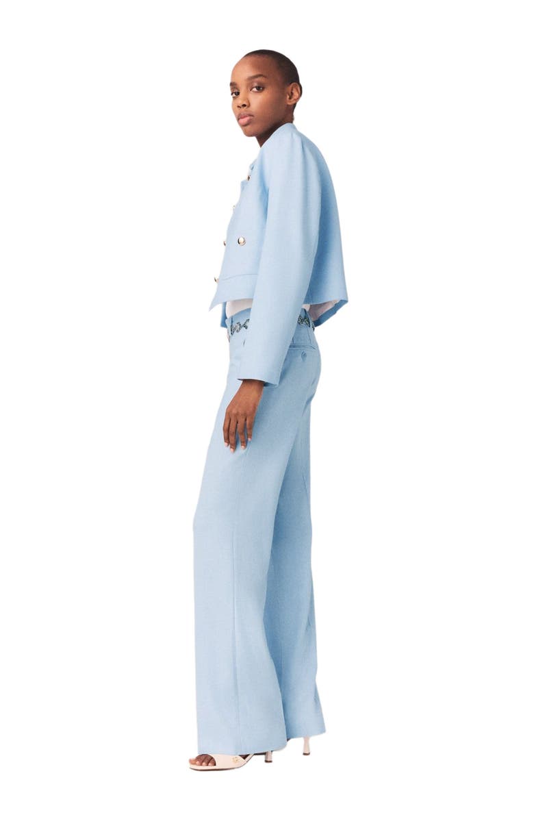 maje Short single-breasted jacket, Alternate, color, Blue Sky