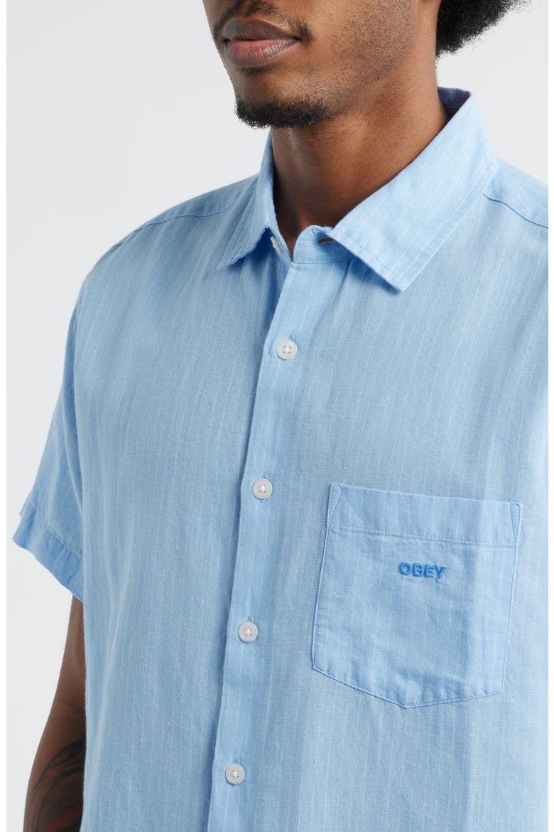 Barry Stripe Short Sleeve Button-Up Shirt, Alternate, color, SKY BLUE MULTI