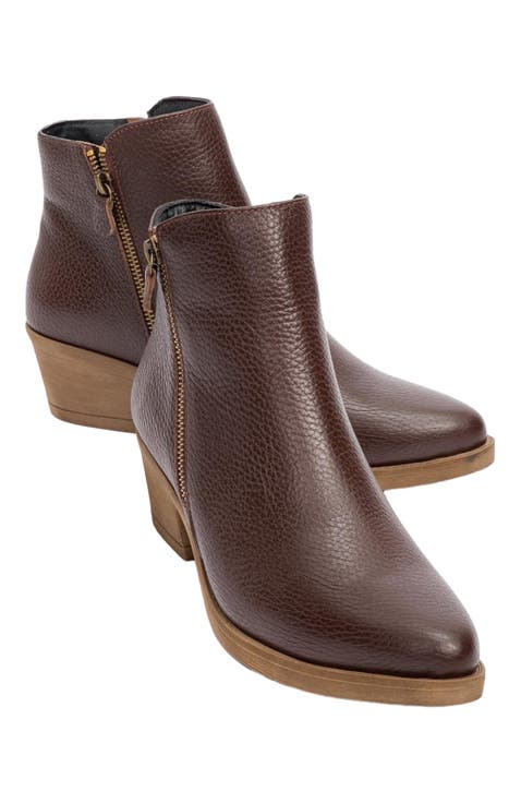 Jayer Leather Double-Zip Block Heel Boot (Women)