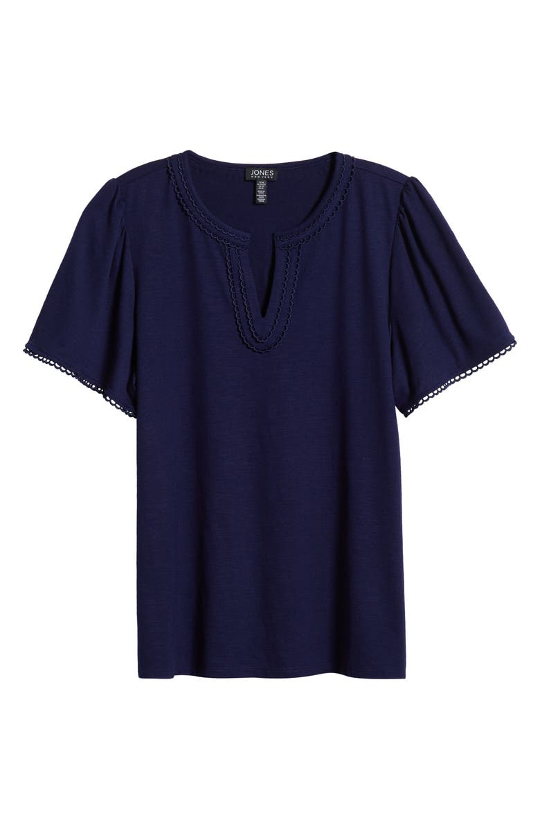 Jones New York Picot Detail Knit Top, Alternate, color, 
