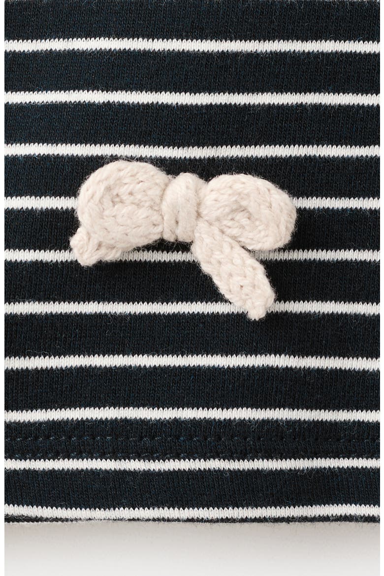 Stripe Bow Embellished T-Shirt, Alternate, color, NAVY