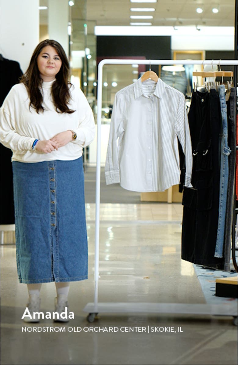 With-a-Twist Stripe Poplin Button-Up Shirt, sales video thumbnail