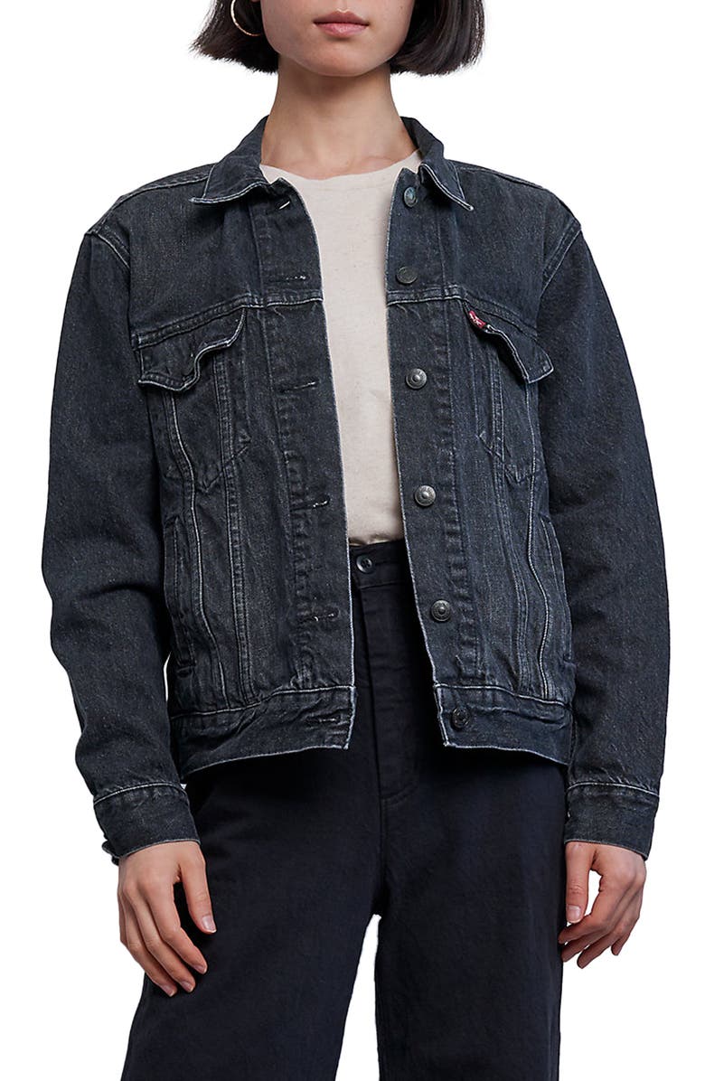 Levi's<sup>®</sup> Wellthread<sup>™</sup> Graphic Denim Trucker Jacket, Main, color,