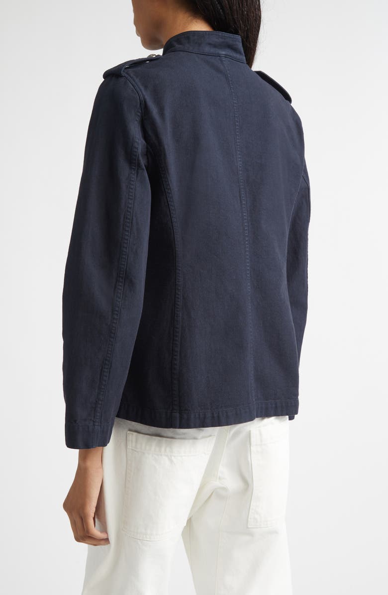 Nili Lotan Raymond Military Cotton Jacket, Alternate, color, Midnight
