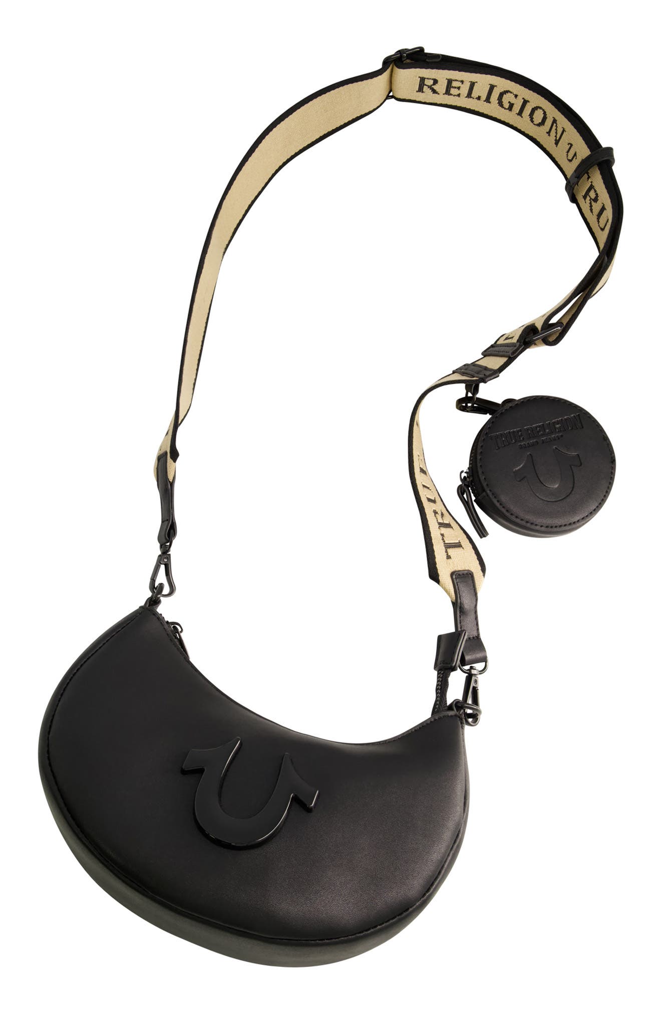 True Religion Horseshoe Shoulder Bag, Alternate, color, Black