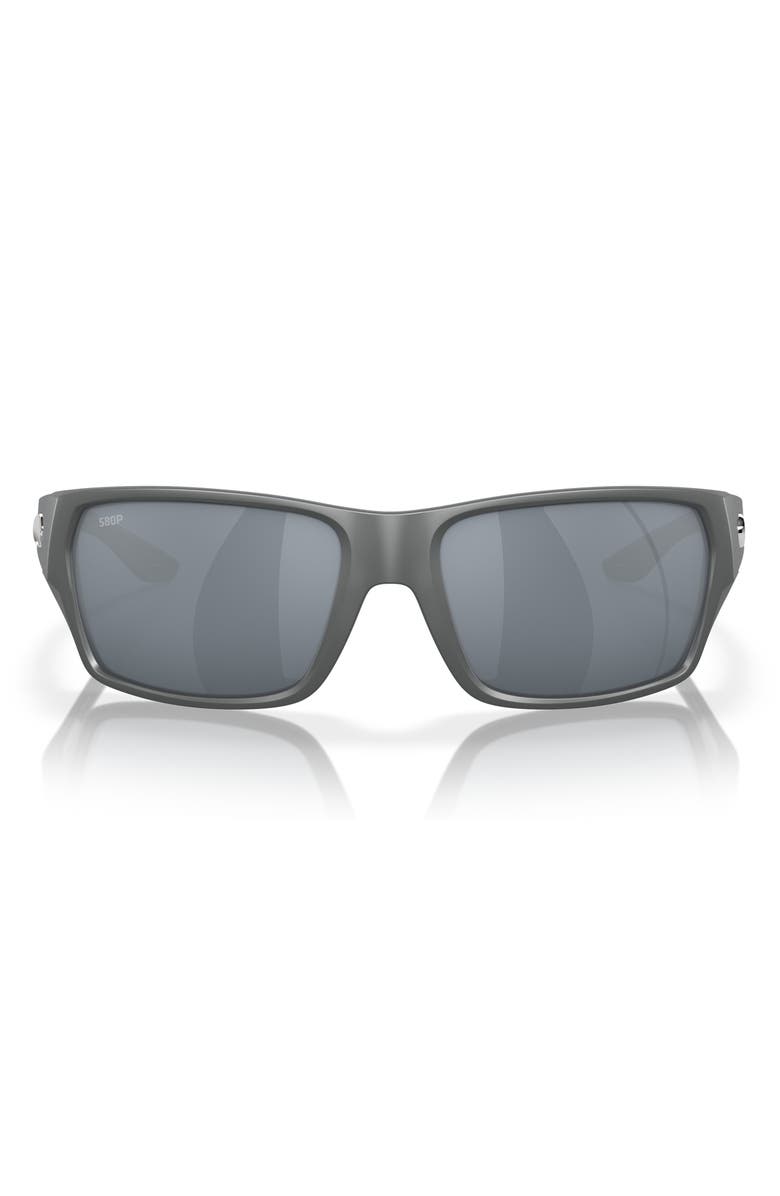 Costa Del Mar Tailfin 60mm Polarized Rectangular Sunglasses, Main, color, Matte Gray/ Gray Silver 580P