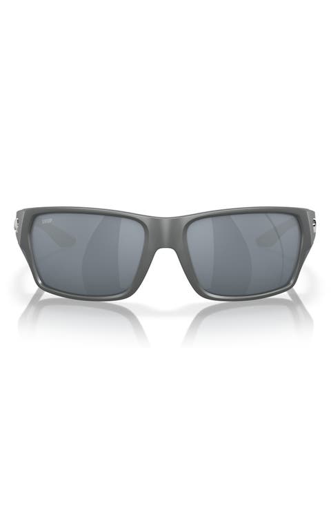 Tailfin 57mm Polarized Rectangular Sunglasses