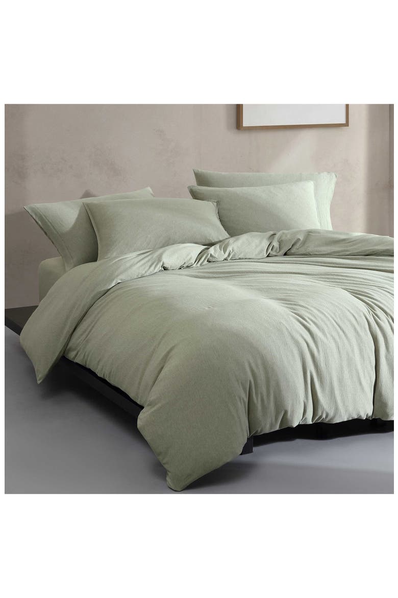 Modern Cotton Blend Duvet & Shams Set, Alternate, color, PASTEL GREEN