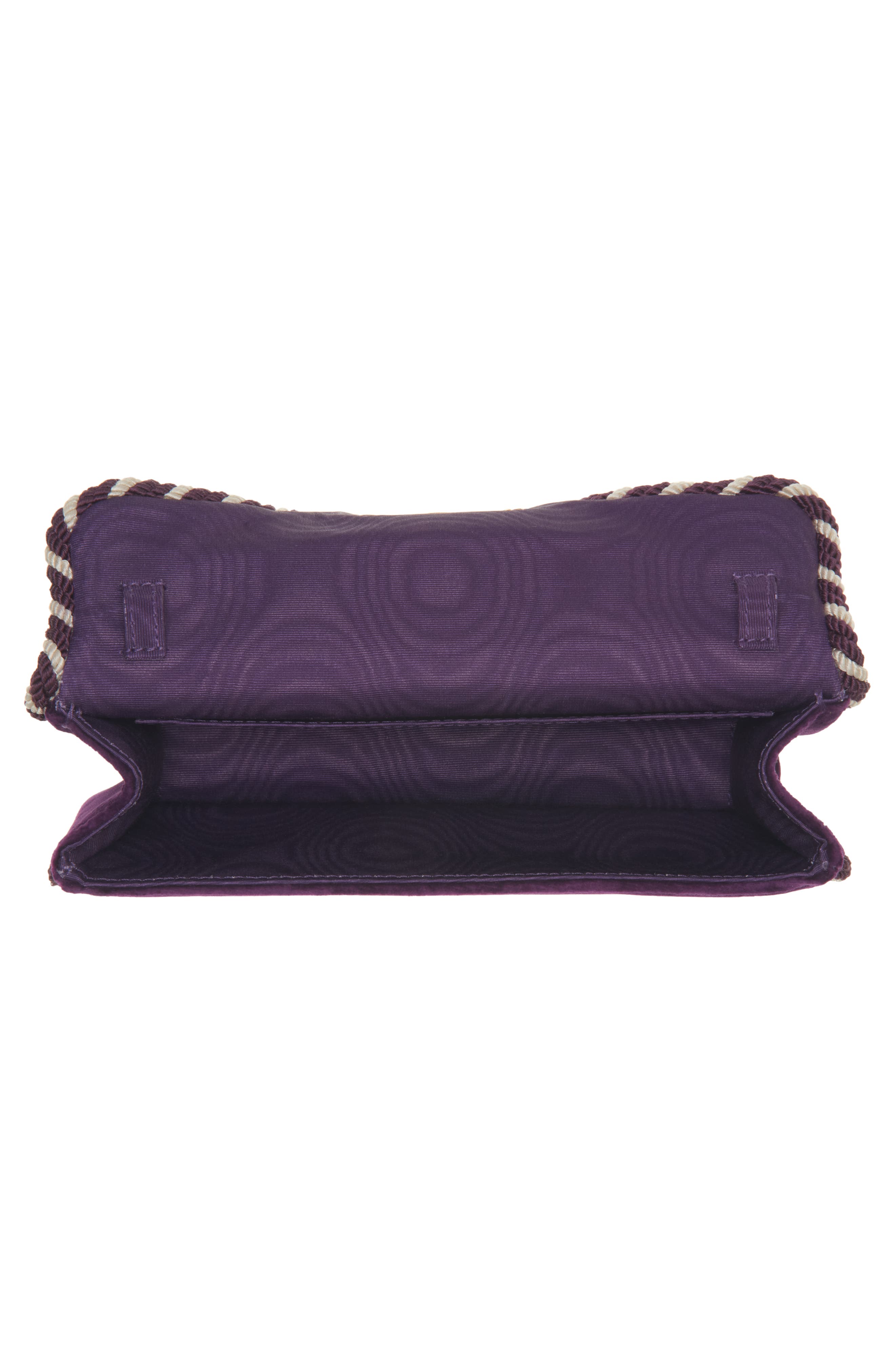 Valentino Garavani Locò Velvet Clutch, Alternate, color, Panse/ Burro Panse/ Crystal