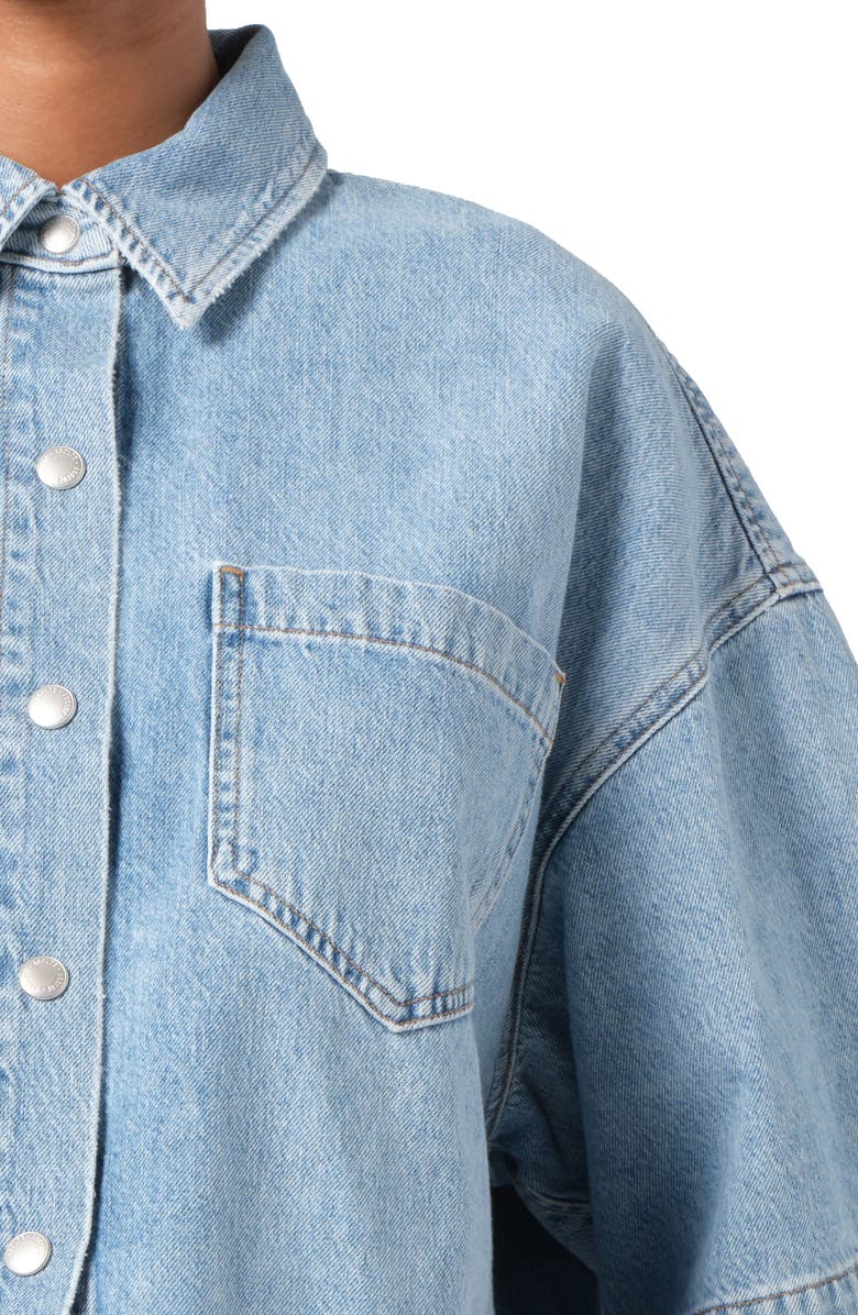 AGOLDE Rona Boxy Crop Denim Shirt, Alternate, color,