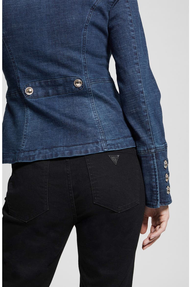 Clash Marching Denim Jacket, Alternate, color, BLUE