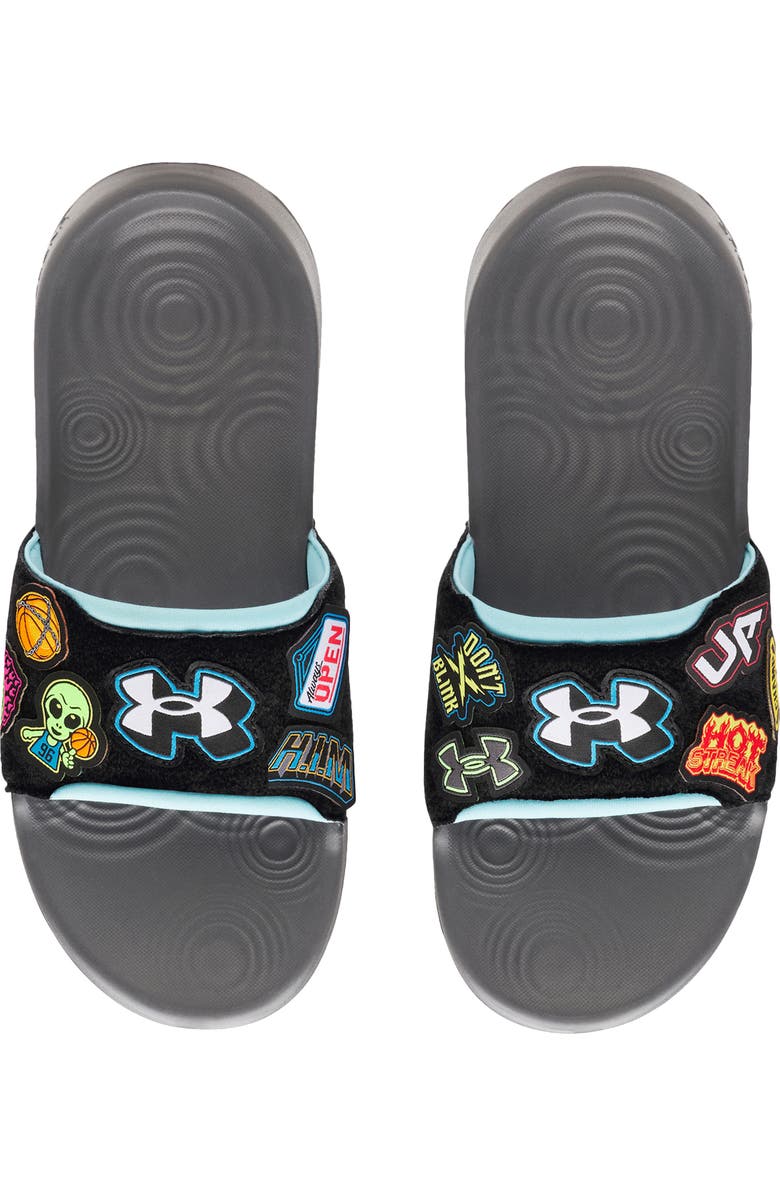 Under Armour Kids' UA Ignite Select Patches Slide Sandal, Alternate, color, Black