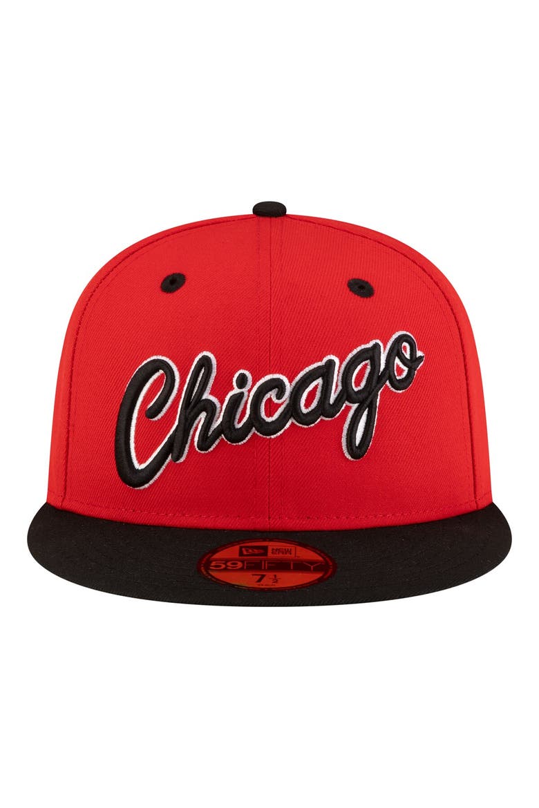 Men's New Era  Red/Black Chicago Bulls 80s Throwback 59FIFTY Fitted Hat, Alternate, color, Red