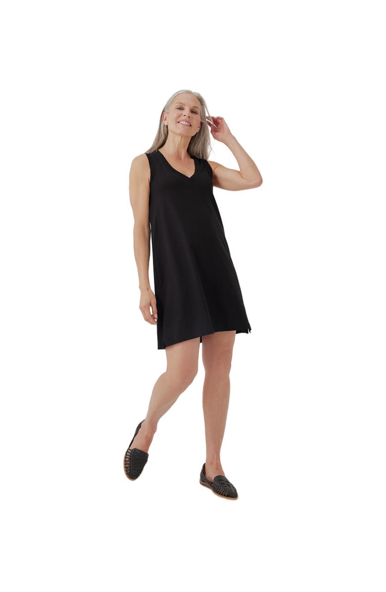 Pact Organic Softspun A-Line Tank Dress, Main, color, Black