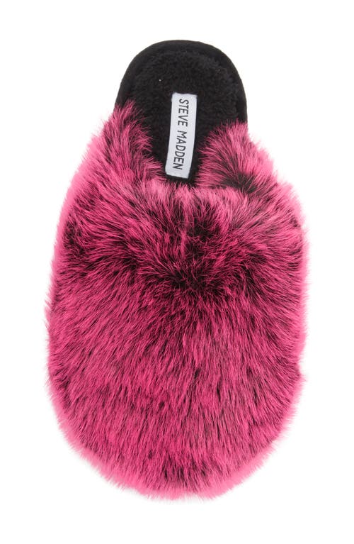 Steve Madden Poof Faux Fur Slipper In Animal Print