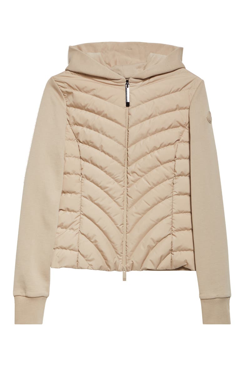 Mixed Media Down Jacket, Alternate, color, BEIGE SAND