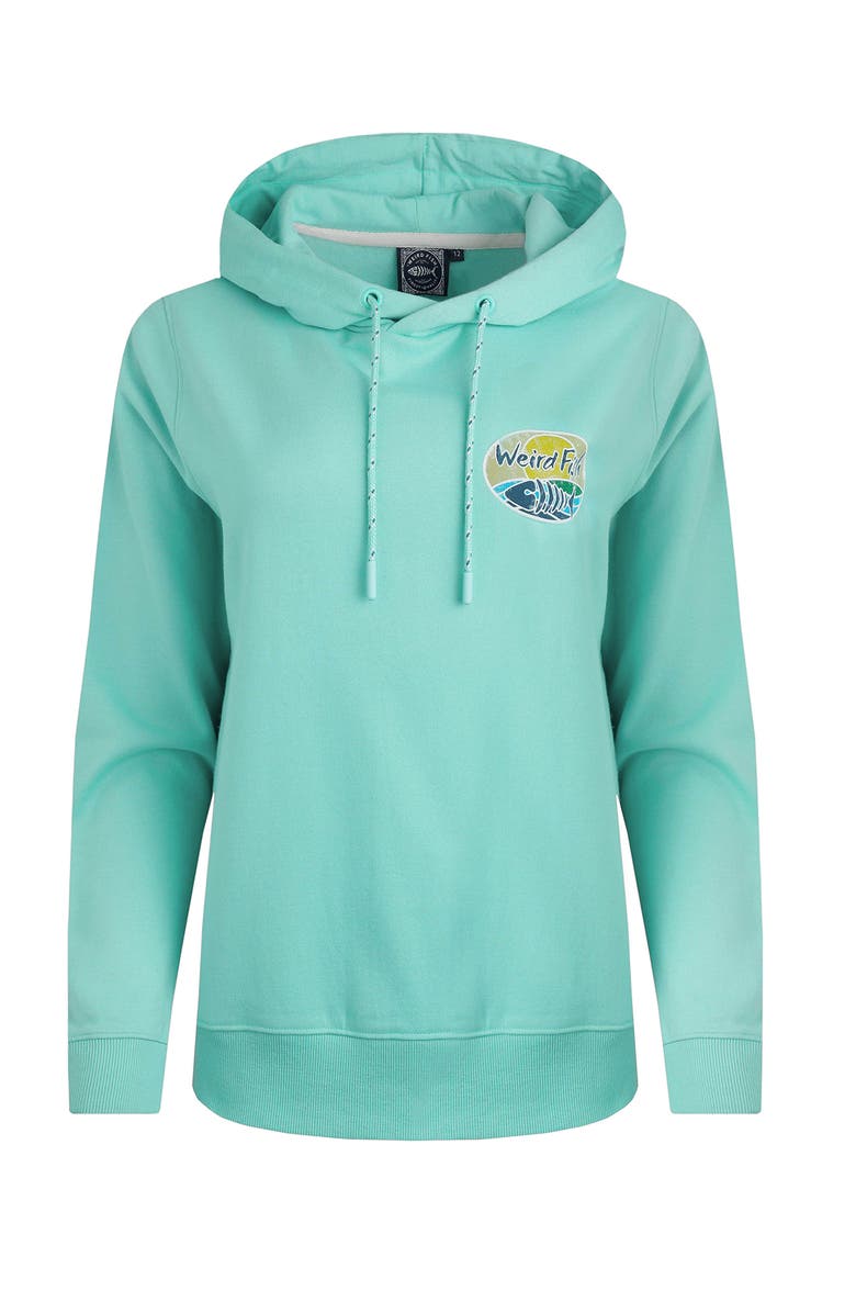 Weird Fish Back Print Popover Hoodie, Alternate, color, Aqua Marine