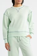 CITY BLUES Contrast Stitch Waffle Knit Sweatshirt