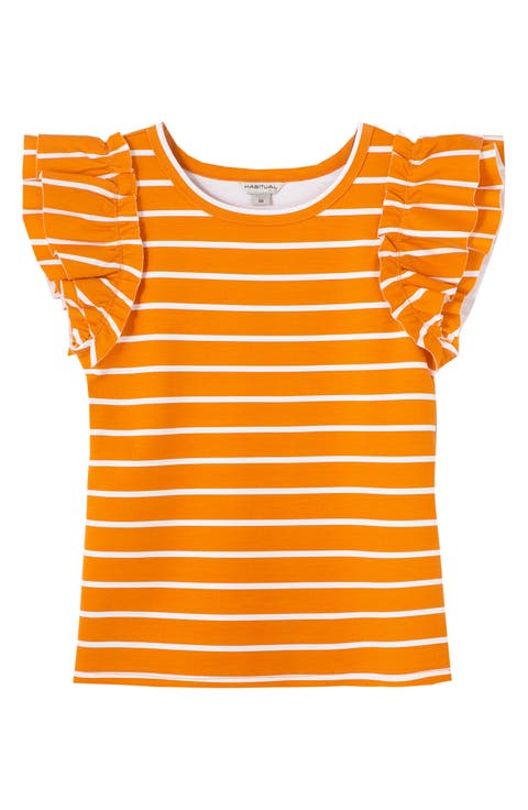 Kids' Raye Stripe Ruffle Sleeve T-Shirt
