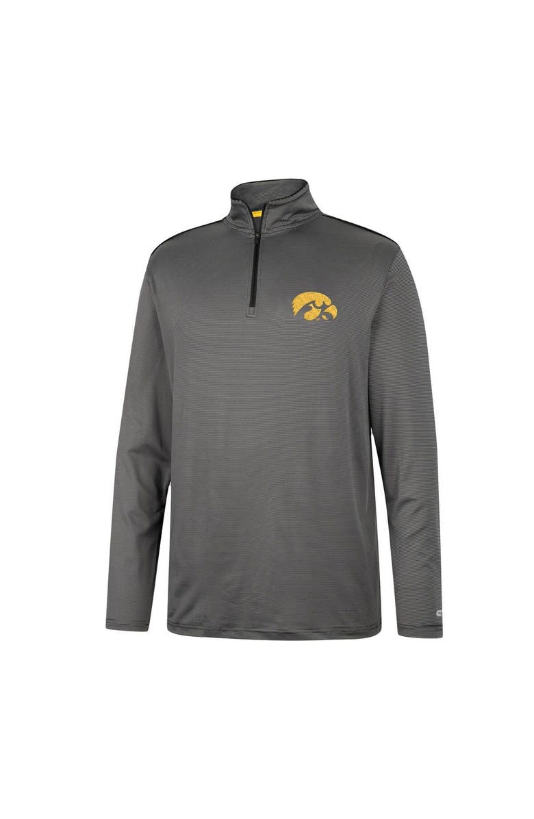 COLOSSEUM Men's Colosseum Charcoal Iowa Hawkeyes Logo Quarter-Zip Windshirt, Alternate, color, Charcoal