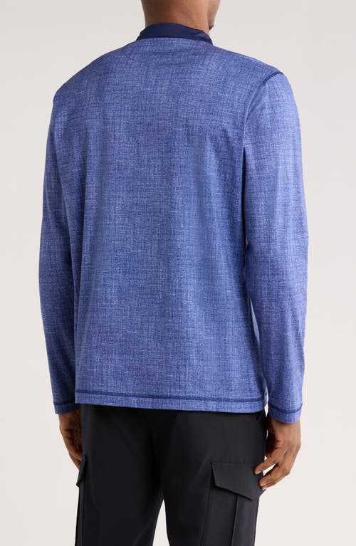 Bugatchi Stretch Cotton Quarter Zip Pullover In Blue