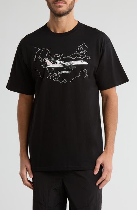 Private Jet Graphic Print T-Shirt