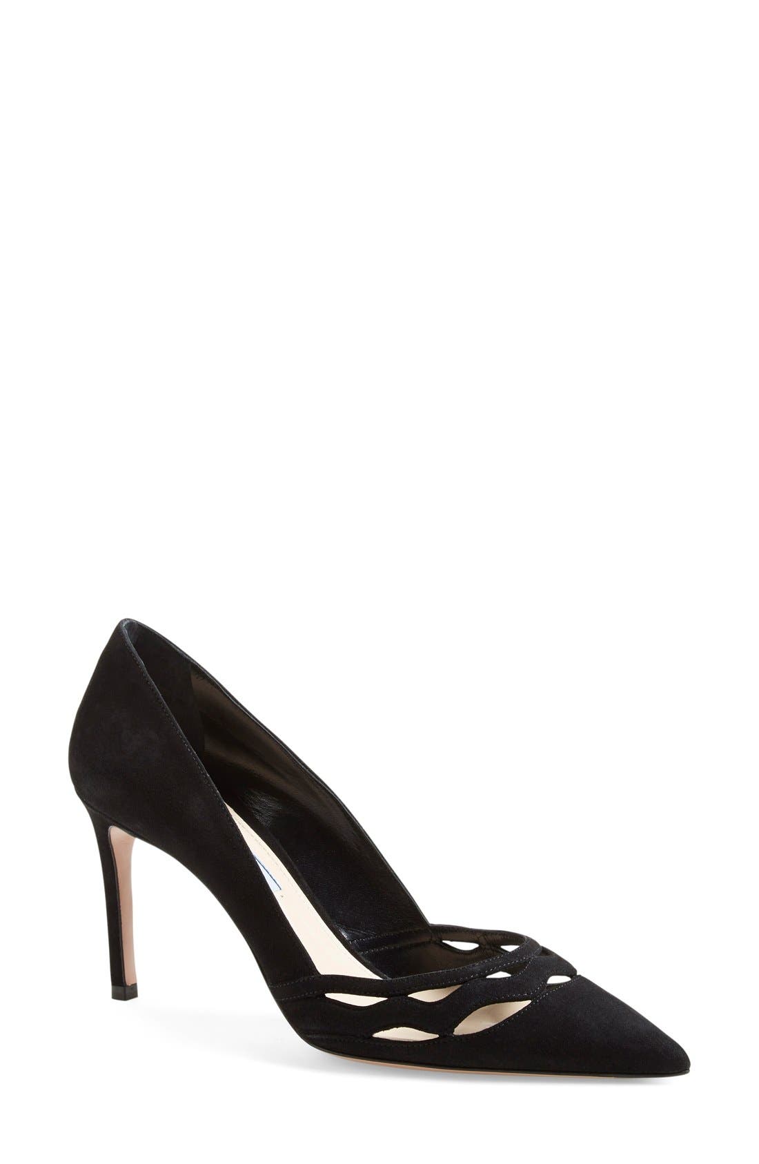 Prada Cutout Pointy Toe Pump, Main, color, 