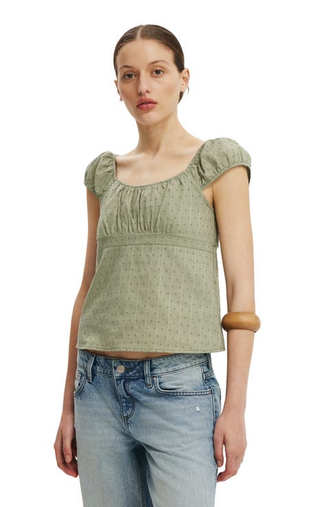 Women's Tie Back Babydoll Top