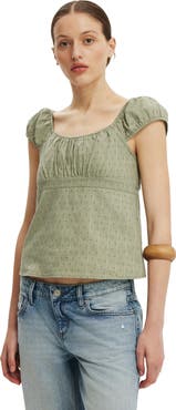 Cotton On Women's Tie Back Babydoll Top