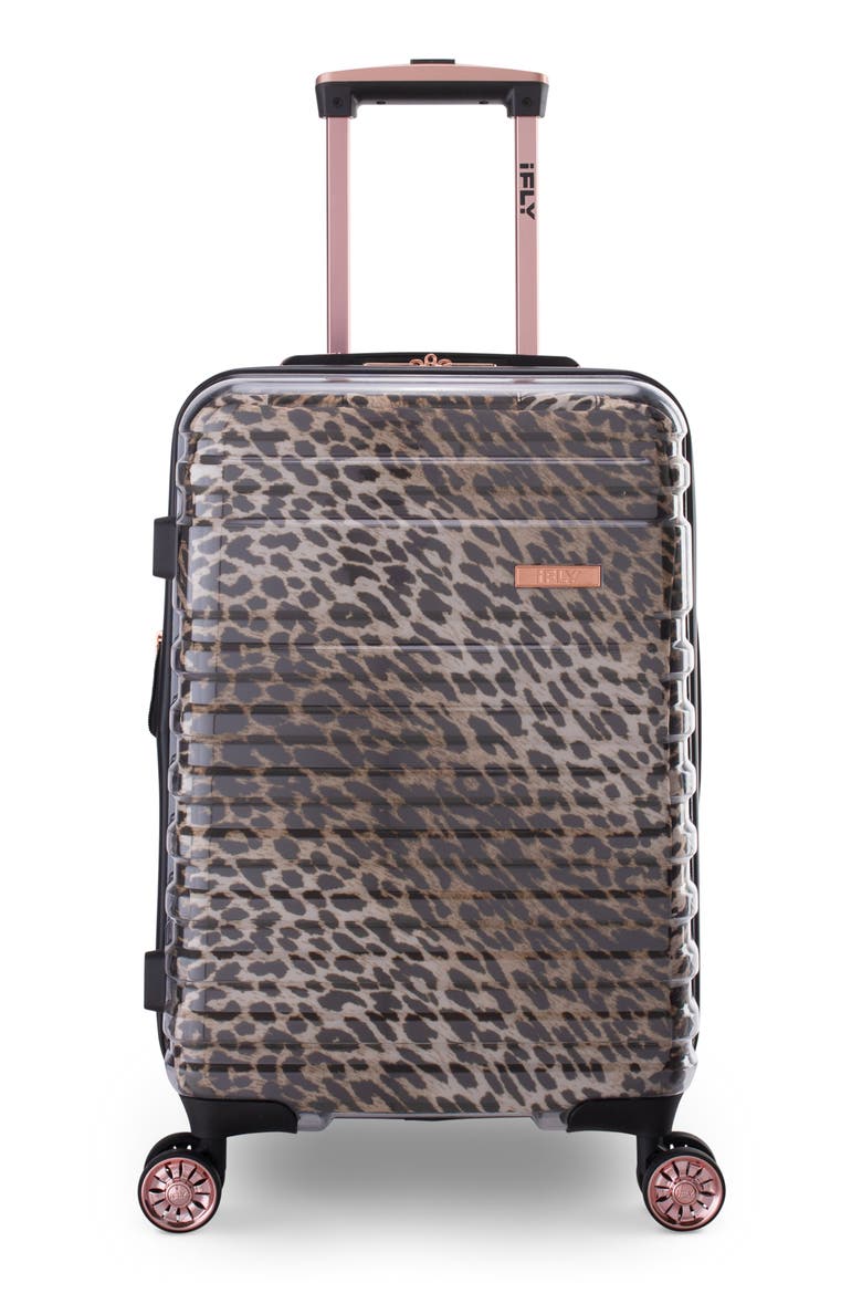Clear 20" Animal Print Expandable Wheeled Carry-On Bag, Main, color, MULTI