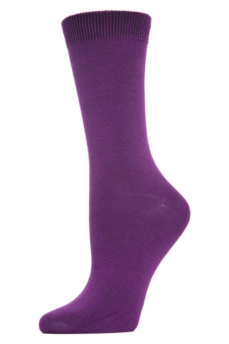 Seamless Crew Socks, Main, color, FUSCHIA