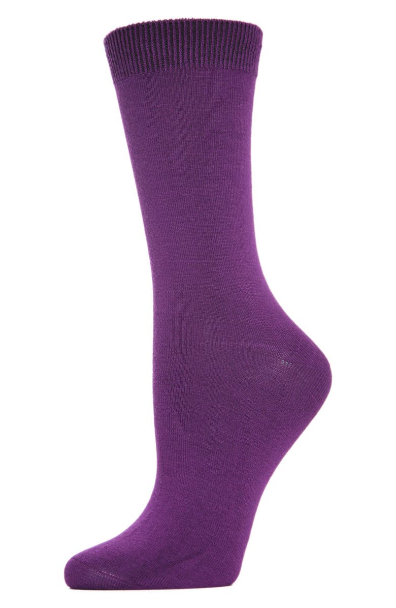 MeMoi Seamless Crew Socks, Main, color, Fuschia