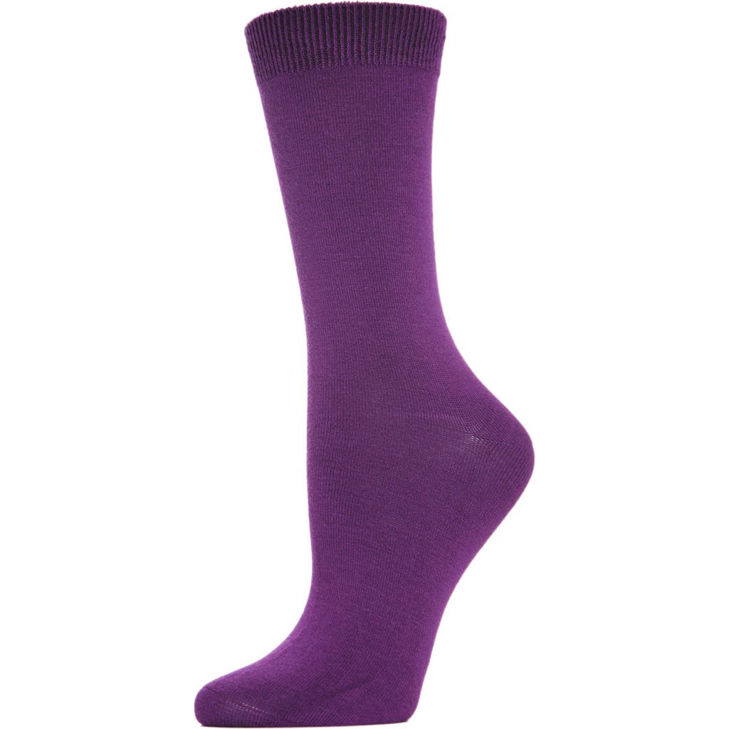 Memoi Seamless Crew Socks In Purple