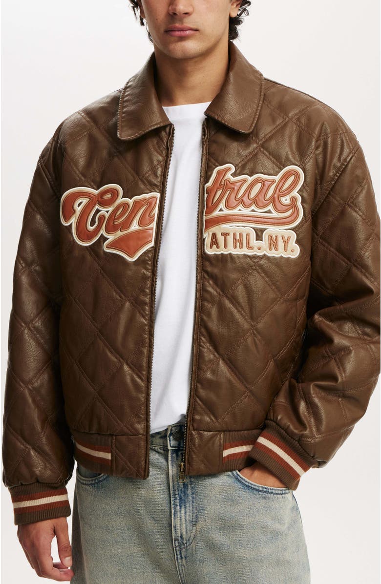 Cotton On Men's Applique Bomber Jacket, Main, color,