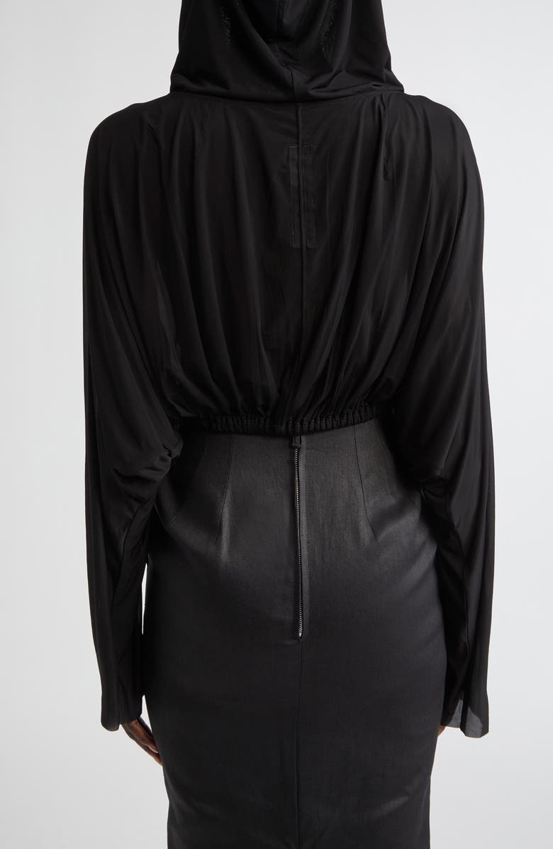 Rick Owens Crop Hoodie, Alternate, color, Black