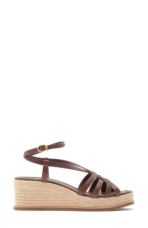 Paige Jill Ankle Strap Espadrille Platform Wedge Sandal In Mahogany