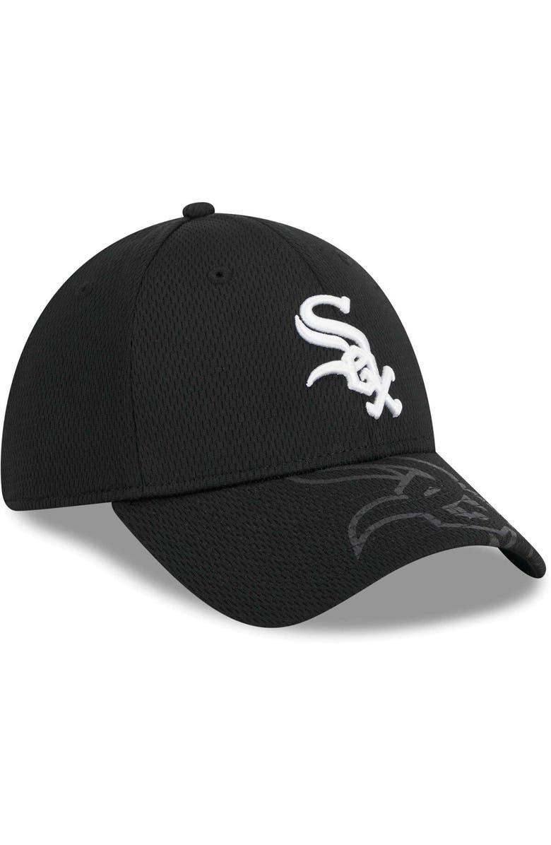 New Era Men's New Era Black Chicago White Sox Top Visor 39THIRTY Flex Hat, Alternate, color, Black