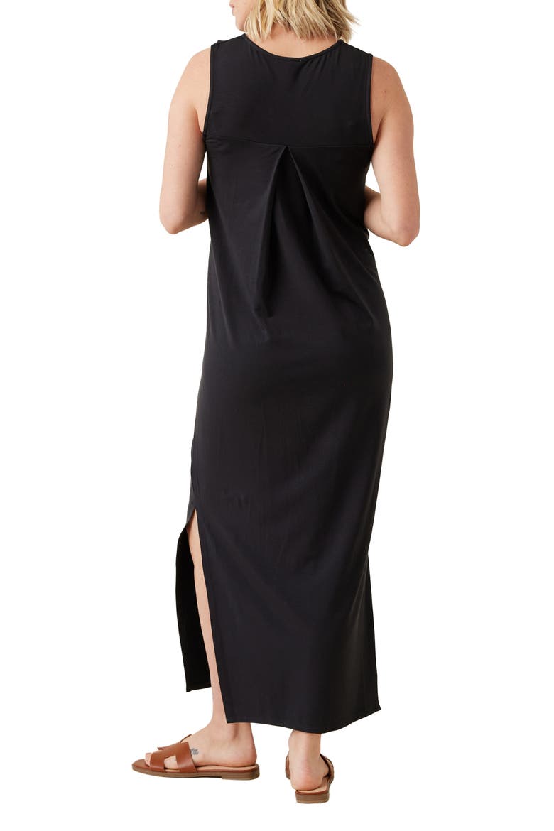 The Sidekick Maternity Column Dress, Alternate, color, BLACK