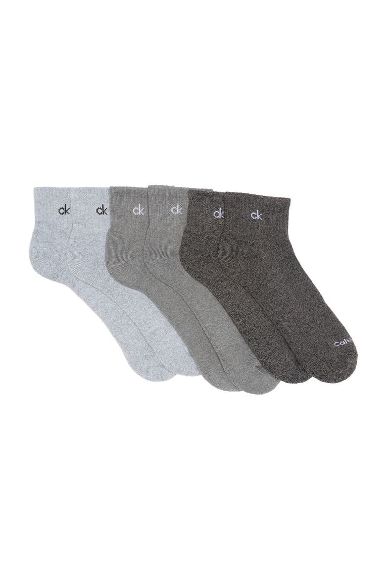 Basic Sport Quarter Crew Socks - Pack of 6, Main, color, DOVE MIX