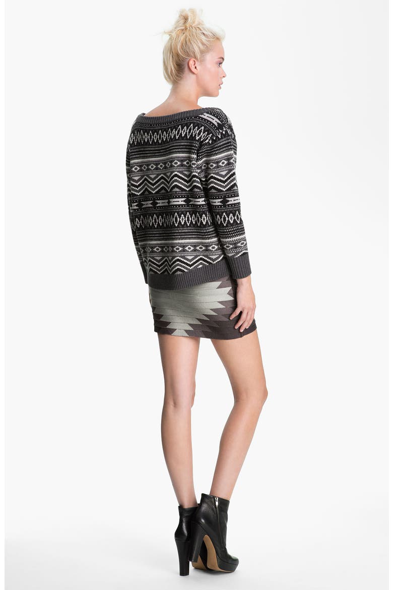 'Aztec' Bandage Skirt, Alternate, color, CHARCOAL HEATHER GREY MULTI