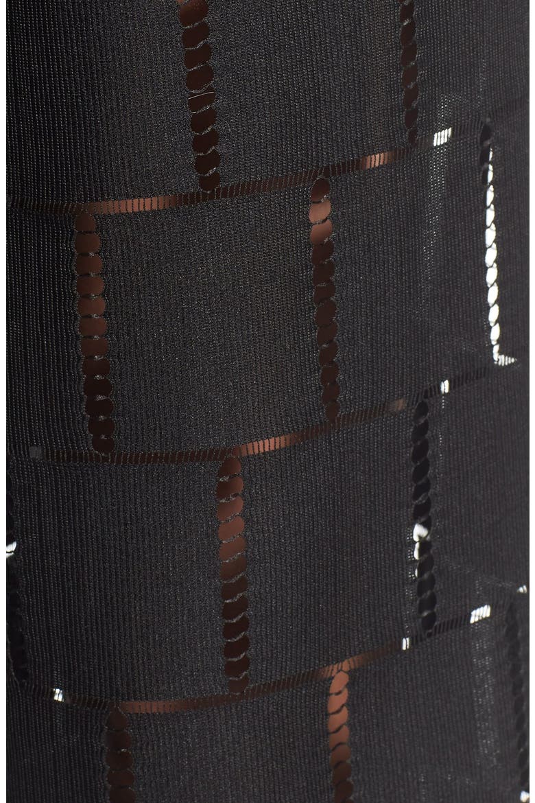 'Grid Lace' High Rise Crop Pants, Alternate, color, BLACK